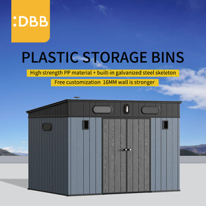 Stock complet Abri de stockage extérieur en plastique trempé à chaud durable et étanche Maison de jardin en métal - Product Image 4
