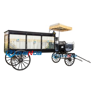 Latest Design Horse Drawn Funeral Hearse Coffin Buggy Motorcycle Funeral Cart Funeral Service Wagon - Product Image 1