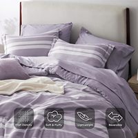 Ensembles de couettes Queen 7 pièces Seersucker lit dans un sac couettes avec drap plat taie d'oreiller et taie d'oreiller