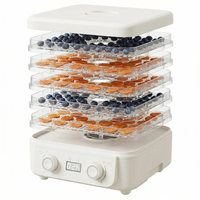 Déshydrateur alimentaire électrique 5 plateaux, chauffage 360°, température réglable 70°C, minuterie, écologique, pour fruits et légumes