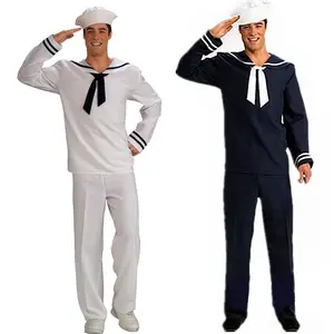 白鸽散装供应成人Cosplay万圣节服装海军表演舞台装水手服男士服装