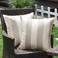 Coussins et coussins d'extérieur AMZ Coussins de patio à imprimé rayé rafraîchissants d'été Housse de coussin imperméable pour canapé et chaise