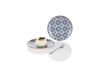 Service de table en porcelaine 2 pièces : 2 grandes assiettes, 2 bols, 2 tasses