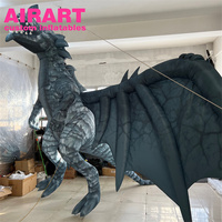 Dragon gonflable vert, dragon gonflable géant avec aile