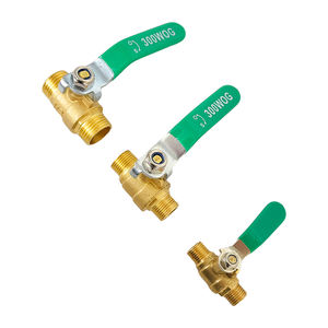 Mini Válvula de Bola Neumática de Latón con Manija Roja Tipo Pagoda - Product Image 1