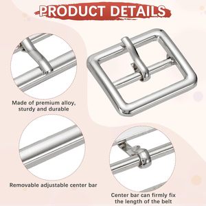Metal Single Prong Buckle Webbing Belts Center Bar Buckle Use For Leather Bags Craft <b>Purse</b> DIY Accessories - Product Image 6