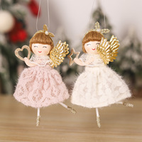 Pendentifs de Noël multicolores en peluche, figurines d'anges, décorations pour sapin de Noël, fournitures de fête, cadeaux de festival, ornements suspendus