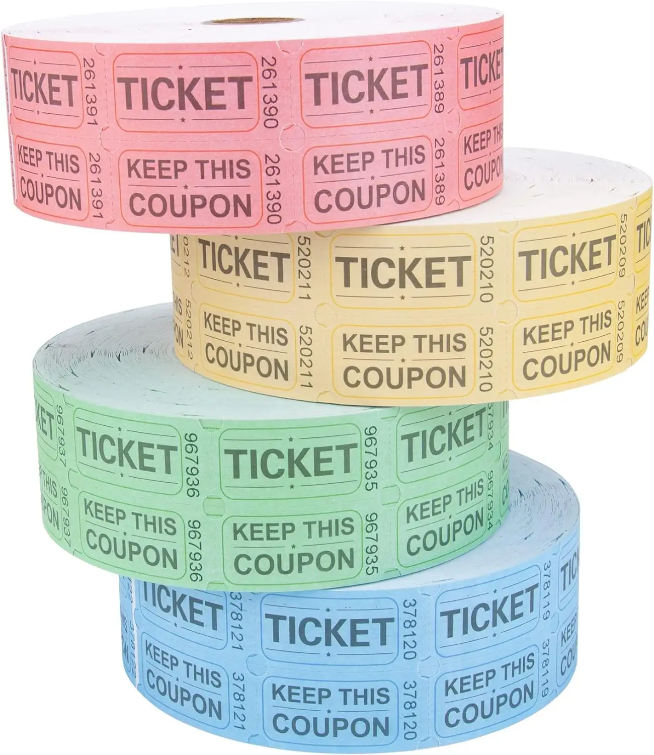 Raffle Tickets Rolls Double Raffle Tickets Assorted Colors Raffle Tickets Printable for Leisure Movie Watching