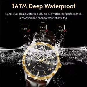 Poedagar 858 movimiento de cuarzo <span class=keywords><strong>reloj</strong></span> de pulsera diario impermeable hombres diamante calendario cuero inoxidable Montre <span class=keywords><strong>Reloj</strong></span> Relojes originales - Product Image 5