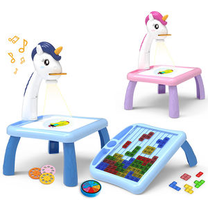 Meja Aktivitas Anak 2 in 1 dengan Proyektor Batu Bata Jerapah Pintar Musik untuk Balita, untuk Menconteng dan Menggambar - Product Image 6