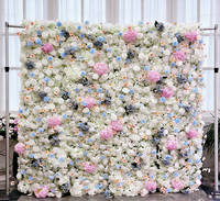 Nouvel Arrivage Mur de Fleurs Artificielles en Soie Détachable 5D Stéréo Moderne 8x8ft Luxe pour Mariages et Événements Intérieurs/Extérieurs