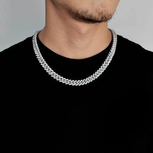 Designer Hip Hop Bling Moissanite Bezel Setting Cuban <b>Chain</b> 18K Gold Plated 925 Sterling Silver Custom <b>Iced</b> Necklace VVS1 Tester - Product Image 6