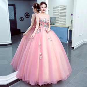Women Long Skirt Stage Performance Costume Light Red Bean Paste Polyester 3D Stereoscopic Patterns Tutu Skirt Photo Studio - Product Image 3