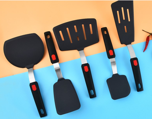 Ustensiles de cuisine résistants à la chaleur, antiadhésifs, de qualité alimentaire, spatule longue en silicone, ensemble d'ustensiles de cuisine, ensemble de spatules en silicone 5 pièces - Product Image 2