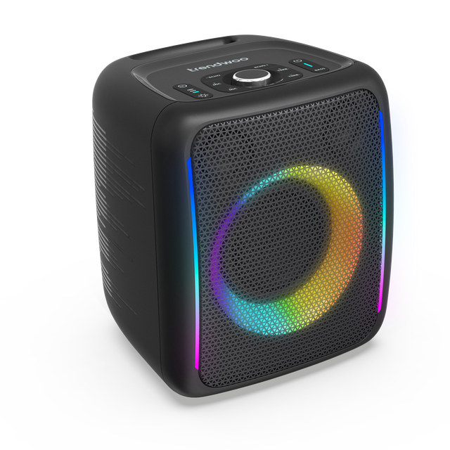 IPX5 Portable Party Speaker with Powerful Sound, LED Lights, Deep BASS, Karaoke Funtion