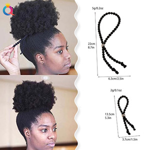 Lot de 2 bandeaux ajustables écologiques pour <span class=keywords><strong>cheveux</strong></span> <span class=keywords><strong>bouclés</strong></span> naturels, style africain, pour queue de cheval bouffante, pinces à <span class=keywords><strong>cheveux</strong></span> pour mariage - Product Image 3