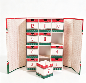Wholesale Red Double Door <b>Christmas</b> Drawer <b>Box</b> Rigid Cardboard Empty Mystery Blind <b>Box</b> for Holiday Surprise Gift <b>Box</b> - Product Image 1