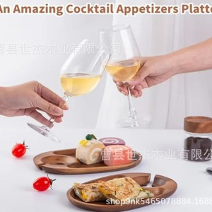 Portavasos de madera de acacia Mu Yujia con capacidad para 4 vasos, ideal para fiestas y reuniones - Product Image 2