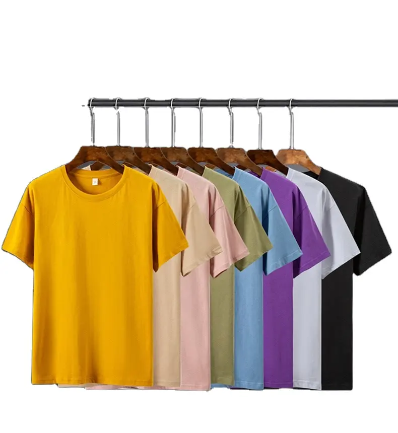Venta al por mayor t camisas impresión personalizada 100% algodón de alta calidad llanura camiseta en blanco negro t camisa para la venta