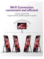 Kiosque publicitaire numérique LCD portable pliable de 86 pouces pour la diffusion de médias vidéo en réseau, idéal pour les restaurants