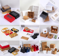 Caja de Cartón Plegable con Cajón, Disponible en Varios Tamaños, Caja de Regalo Deslizante de Cartulina Kraft/Negra/Blanca