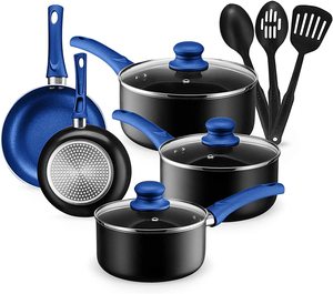 Batterie de cuisine en aluminium Offre Spéciale, marbré, poêle antiadhésive <span class=keywords><strong>et</strong></span> <span class=keywords><strong>casserole</strong></span> avec couvercle en verre, marmite bon marché - Product Image 2