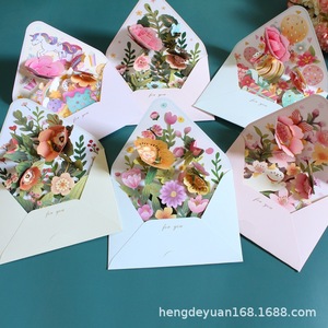 Cartes Pop-up, Cartes de Vœux 3D Pop-up, Cartes Cadeaux d'Anniversaire avec Carte de Remerciement et Enveloppe, Oasis d'Orchidées Artificielles, Carte de Remerciement - Product Image 1