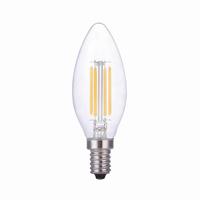 Ampoule LED à filament Shineu 2W 5W, blanc chaud, usage résidentiel, culot E14/E27/B22, verre, style bougie Edison