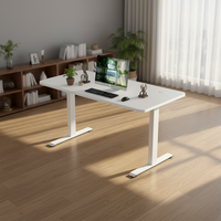 Bureau debout électrique moderne de luxe à double moteur, réglable en hauteur, avec cadre en acier et fonction mémoire, pour usage domestique et commercial