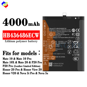 Batería <span class=keywords><strong>HB436486ECW</strong></span> para <span class=keywords><strong>Huawei</strong></span> Mate 10/10 Pro/10X/20/P20 Pro/P20 Pro (Edición Limitada de Cuero)/Honor 20 Pro/View 20/V20 - Product Image 2