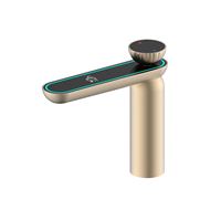 Robinet de lavabo moderne intelligent à trou unique, à poignée unique, en laiton, avec douchette, mitigeur, noyau de valve en céramique, robinet de salle de bain, robinet sur pied