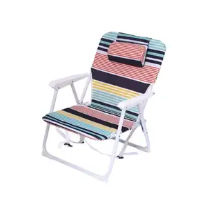 Chaises de plage pliantes légères et réglables en gros Chaise de plage de camping inclinable pliable pour l'extérieur