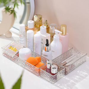 Transparent Drawer Cosmetic Organizer With Compartments For <b>Makeup</b> Storage Desktop Use Stackable Design Extra Small Size - Product Image 2