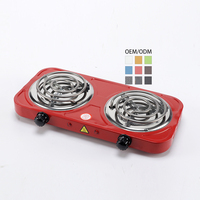Appareil électroménager de cuisine, cuisinière électrique portable à 2 brûleurs, 2000 W, chauffage rapide, température réglable