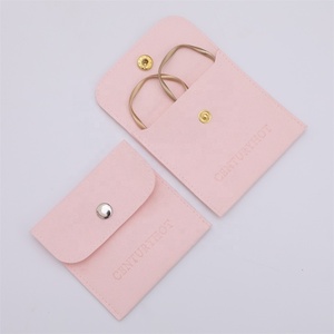 PUPPYSEW 8*8cm Sacs à bijoux en microfibre rose personnalisés, pochette d'emballage pour bijoux en velours, sac à bijoux avec logo - Product Image 4