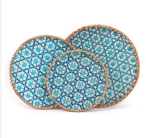 Plateaux de service/dessert/organisateurs en bambou tressé rustique, vente en gros au Vietnam - Product Image 5