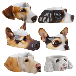 Mangkuk Keramik Besar Khusus untuk Anjing, Bentuk Kepala Hewan, Mangkuk Keramik Anti Selip untuk Makanan Anjing, Mangkuk Pengisi Makanan Anjing untuk Anjing Kecil dan Sedang - Product Image 5