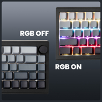 ZORNHER 65% ST68 Split Keyboard Black Ergonomic Wireless With Knob Hot Swappable Silent Gaming Keyboard for Win Mac