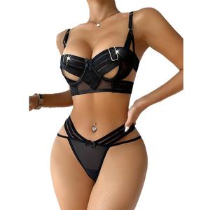 Nouveau produit : Ensemble de lingerie sexy haut de gamme pour femme, avec rubans, dos nu, tentation séduisante, deux pièces - Product Image 5