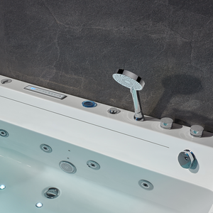Baignoires à remous en acrylique WB-5040 Rokbath avec lumières LED et jets de massage avec cascade avec robinet de douche en verre - Product Image 6