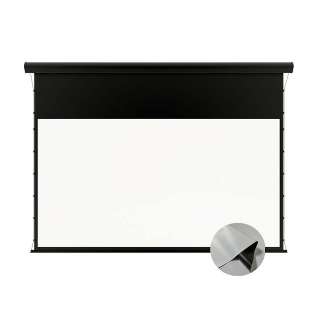 New Electric Drop Down Projection Screen Tap-tension Motorized PVC Cinema White Wall Mount 150inch Screen 16:9 Support OEM/ODM