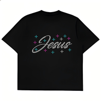 Transfert thermique personnalisé avec strass, motif chrétien en strass pour t-shirt