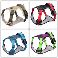 Harnais de luxe réglable pour chien, gilet respirant réfléchissant anti-traction avec poignée pour la promenade quotidienne, logo personnalisé