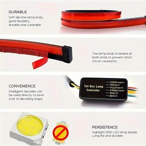 Luces LED de freno para coche de 12V, tira de 90cm, luz trasera de advertencia, luz de freno de montaje alto, impermeable, accesorios interiores para automóvil - Product Image 2