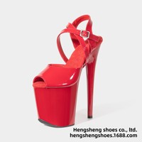 Sandales d'été européennes et américaines à talons hauts de 20 cm, plateforme imperméable, à bout ouvert, pour boîte de nuit, défilé et pole dance