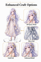Support acrylique personnalisé pour figurine anime en mica, avec dorure à chaud, fente unique, découpe laser