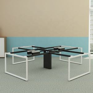 L Shape Commercial Desk 4 Places Modern Metal Office Staff Table <strong>Design</strong> - Product Image 2