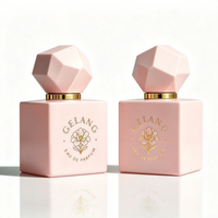 Flacon de parfum élégant 50 ml 100 ml, flacons de parfum en verre rose carrés 30 ml, flacon de parfum vide avec emballage boîte