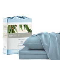 Ensemble de draps de lit en bambou HONI Hotel Luxury, soyeux, respirant, doux, luxueusement ultra-doux, rafraîchissant, double couture