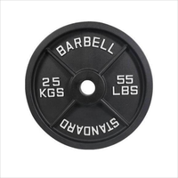 Disques de poids noirs en fonte pour haltères de musculation, 5kg, 10kg, 20kg, 25kg, 45lb, pour entraînement de force en salle de sport